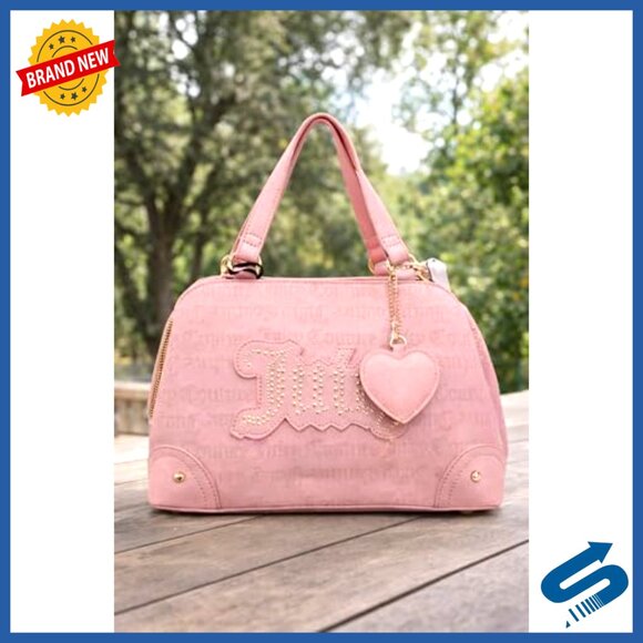 Sheila Small Studded Patchwork and Signature Logo Satchel in  Structured Satchel with Studded Logo, Removable Charm, Top Zip Closure